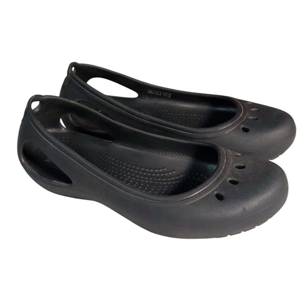 Crocs Kadee Classic Ballet Flats Womens Size 6 Shoes Black Lightweight Travel